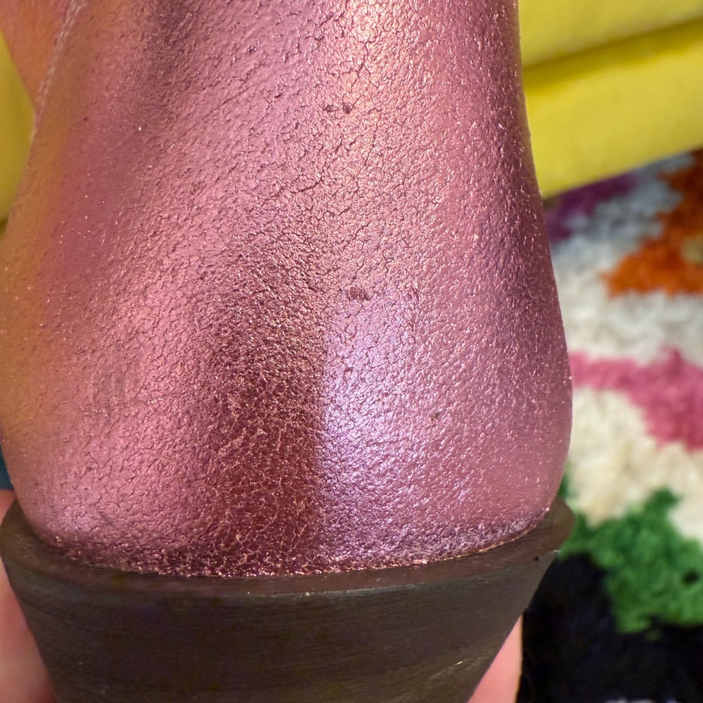 Southern Fried Chics Just‎ Call Dolly Pink Metallic Western Boots Size 9.5 NWT - Picture 15 of 16